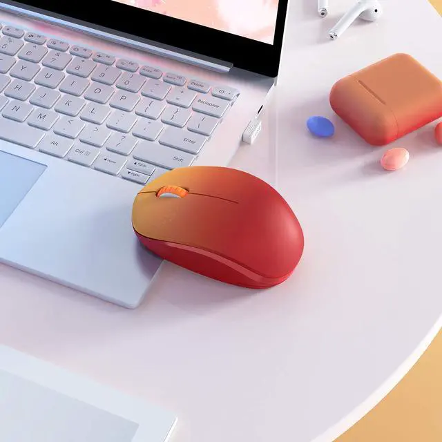 Alt view image 7 of 7 - Wireless Mouse for Laptop, 2.4G Noiseless Mouse,Gradient Red