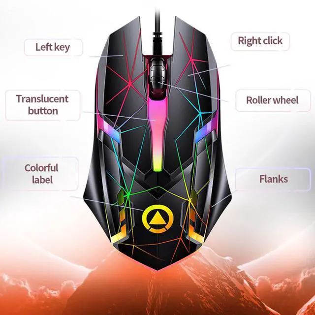 Alt view image 5 of 7 - Gaming Mouse G6 Wired Game Mice Colorful Backlight 3 Button Mouse 3 Speed 1200 DPI RGB Game Mouse for Computer Laptop Notebook Accessory