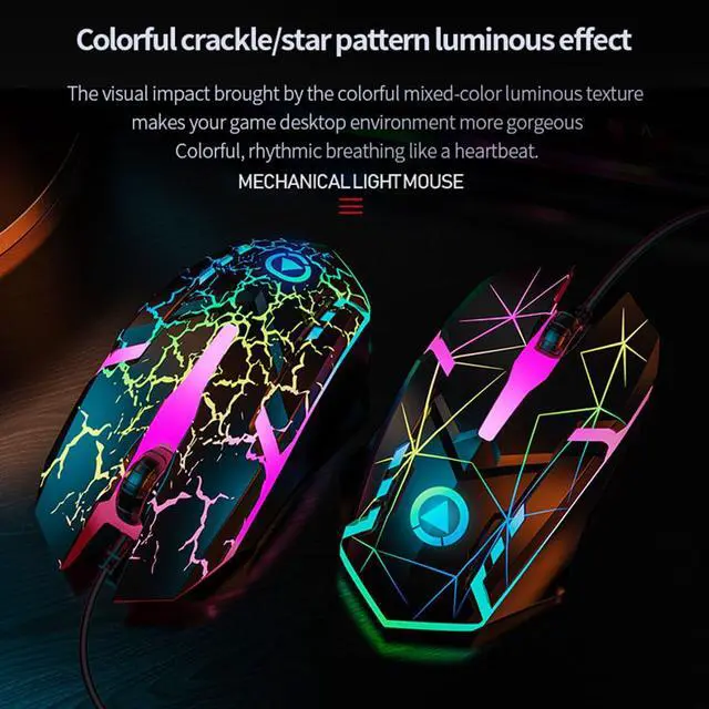 Alt view image 7 of 7 - Gaming Mouse G6 Wired Game Mice Colorful Backlight 3 Button Mouse 3 Speed 1200 DPI RGB Game Mouse for Computer Laptop Notebook Accessory