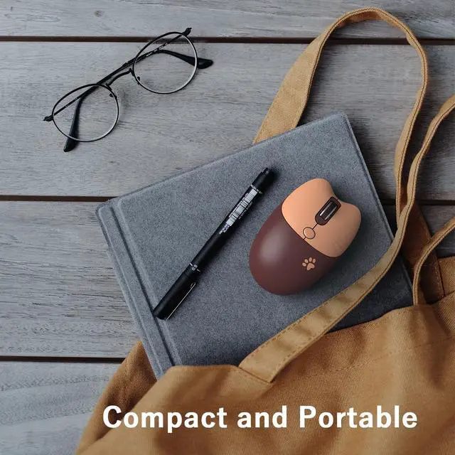 Alt view image 7 of 7 - Cute Cat Wireless Mouse, 2.4GHz Wireless Silent Mouse, USB Receiver Plug and Play, 3 Adjustable DPI, Compatible with Notebook, PC, Laptop, Computer- Coffee Colorful
