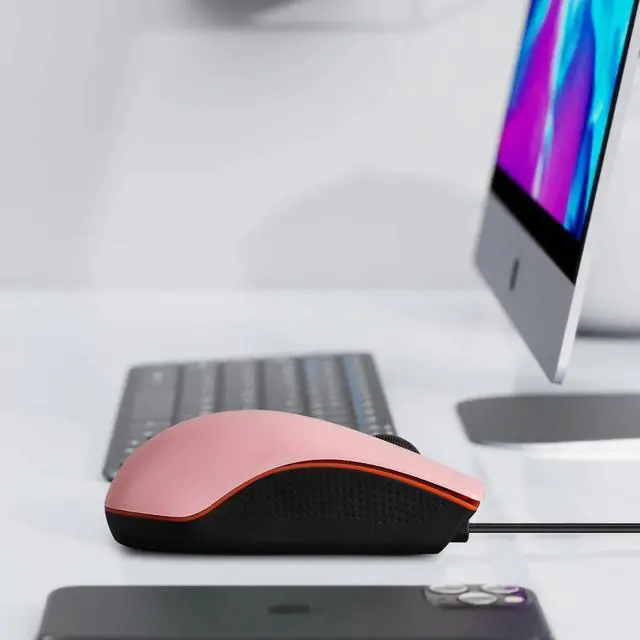 Alt view image 6 of 7 - Wired mini Mouse, USB Wired Computer Mice for Right or Left Hand, Ergonomic Computer Mouse with Durable Clicks for PC, Computer, Laptop, Desktop, Chromebook, Notebook, Mac (Pink)