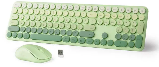 Main image of Wireless Keyboard and Mouse Combo, 110-Key Full Size (Gradient Cyan)