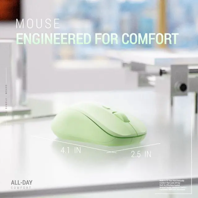 Alt view image 6 of 6 - Wireless Keyboard and Mouse Combo, 110-Key Full Size (Gradient Cyan)