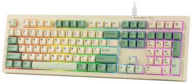 Main image of Aula S102 Membrane Gaming Keyboard w/Number Pad, 100% Full Size