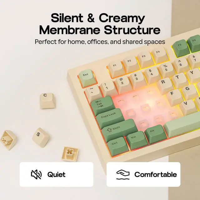 Alt view image 4 of 7 - Aula S102 Membrane Gaming Keyboard w/Number Pad, 100% Full Size