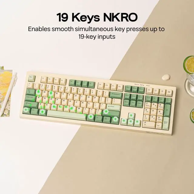 Alt view image 6 of 7 - Aula S102 Membrane Gaming Keyboard w/Number Pad, 100% Full Size