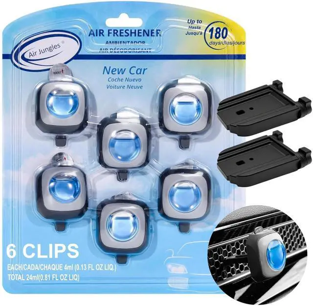 Main image of Car Air Freshener Vent Clip 6 Ct with 2 Civic Adapter | New Car Scent, Compatible with Honda Civic, CRV, ZRV, HRV, Integra, Long Lasting up to 180 Days, Car Odor Eliminator