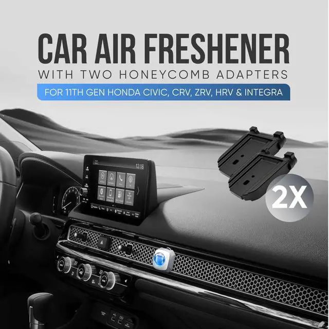 Alt view image 2 of 6 - Car Air Freshener Vent Clip 6 Ct with 2 Civic Adapter | New Car Scent, Compatible with Honda Civic, CRV, ZRV, HRV, Integra, Long Lasting up to 180 Days, Car Odor Eliminator