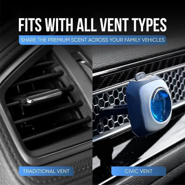 Alt view image 6 of 6 - Car Air Freshener Vent Clip 6 Ct with 2 Civic Adapter | New Car Scent, Compatible with Honda Civic, CRV, ZRV, HRV, Integra, Long Lasting up to 180 Days, Car Odor Eliminator