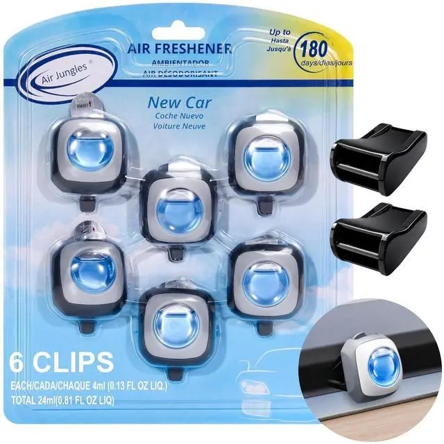 Main image of Car Air Freshener Vent Clip 6 Ct with 2 Tesla Adapter | New Car Scent Compatible with Tesla Model Y 2020-2024, Model 3 2017-2023, Silicon Adapter Secure Fit, Long Lasting