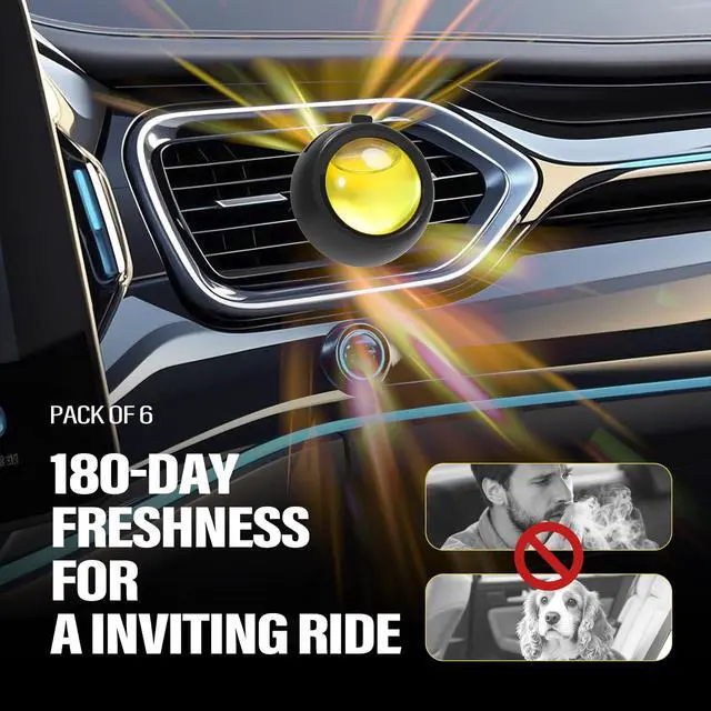Alt view image 2 of 6 - Car Air Freshener Vent Clips, Vanilla, 6 Pack, Long Lasting Up to 180 Days | 4 mL Each, For Men & Women, Car Fragrance Accessories