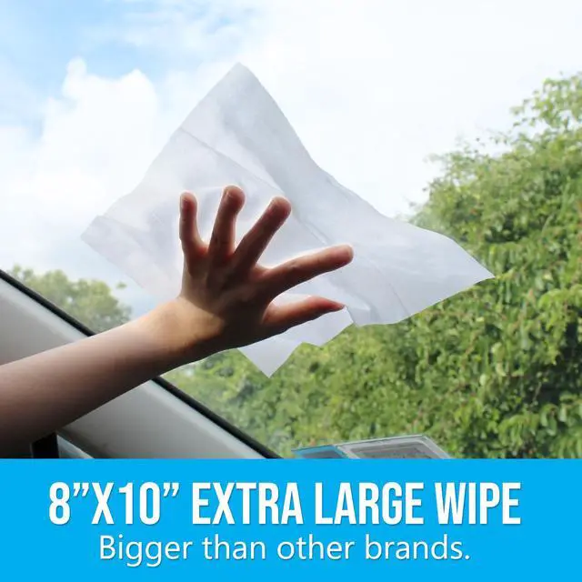 Alt view image 3 of 7 - Bundle: Glass & Window Cleaner Wipes (70 Count) + 3-in-1 Leather Cleaner Wipes (50 Count) + Electronic Screen Cleaning Wipes (70 Count), Extra Large 8" x 10"