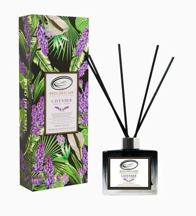 Main image of Lavender Reed Diffuser Set with Sticks 3.4 Fl Oz | Lavender Home Fragrance Diffuser with Reed Sticks for Bathroom, Bedroom, Office Decor, and Gift-Ready Scent