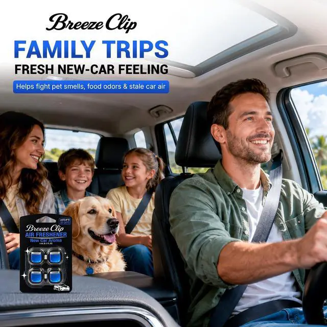 Alt view image 2 of 7 - New Car Air Freshener Vent Clip 4 Pack, Odor-Fighting Long-Lasting Scent | Car Vent Air Freshener with Adjustable Dial New Car Air Scent Automotive Air Fresheners for Men New Car Smell