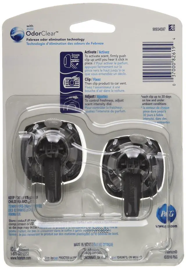 Alt view image 2 of 6 - Car Air Fresheners, New Car Scent, Odor Eliminator for Strong Odors Car Vent Clips (2 Count)