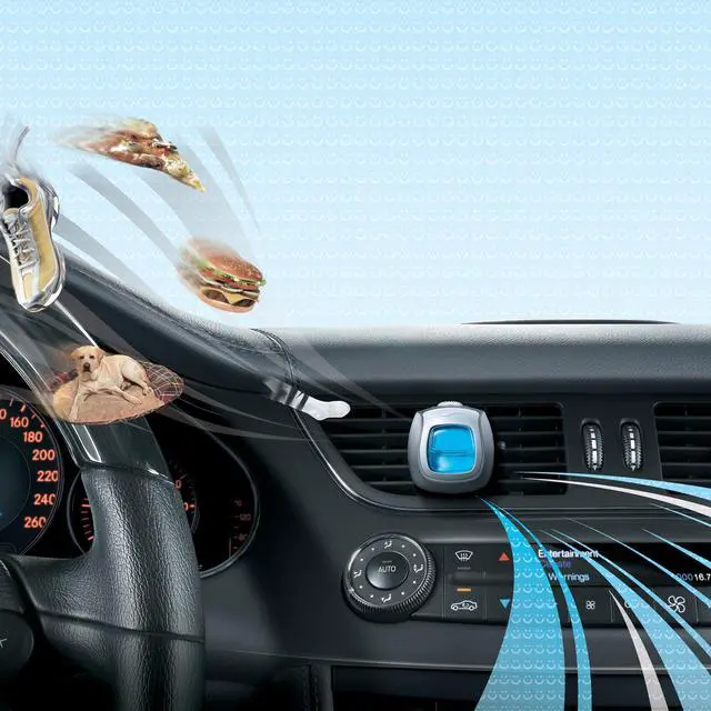 Alt view image 5 of 6 - Car Air Fresheners, New Car Scent, Odor Eliminator for Strong Odors Car Vent Clips (2 Count)
