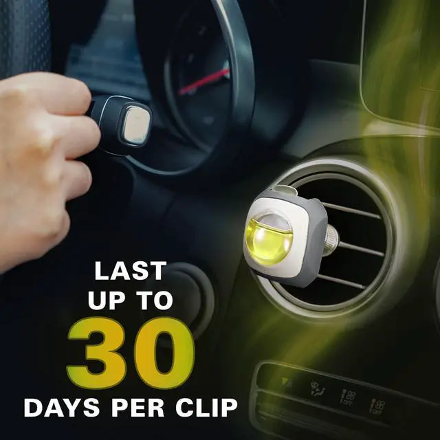 Alt view image 6 of 7 - Lemon Ginger Scent Car Air Freshener Vent Clip 6 Ct | Natural Essential Oil, Car Fragrance Accessories for Women and Men, Odor Eliminator, 4 mL Each