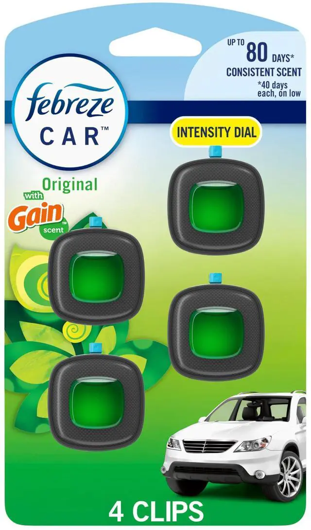 Main image of Car Air Freshener, Odor-Fighting Automotive Vent Clip, Scented Car Accessories, Long Lasting for Strong Odors, Gain Original Scent, 4 Count