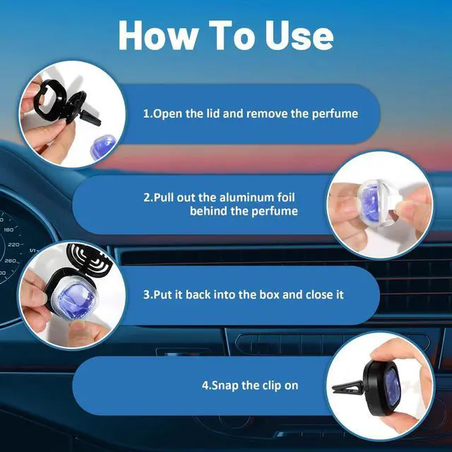Alt view image 3 of 7 - Car Air Freshener, 12 Refills + 3 Square Vent Clips, Car Fragrance | New Car Sea Breeze Lavender Scents Long Lasting, Each Up to 20-30 Days