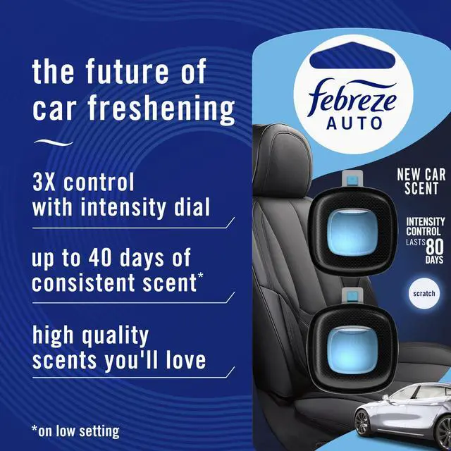 Alt view image 2 of 7 - AUTO Air Freshener, Odor-Fighting Automotive Vent Clip, Scented Car Accessories, Long Lasting for Strong Odors, New Car Scent, 4 Count