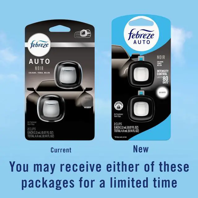 Alt view image 7 of 7 - AUTO Air Freshener, Odor-Fighting Automotive Vent Clip, Noir Scent, 8 Count
