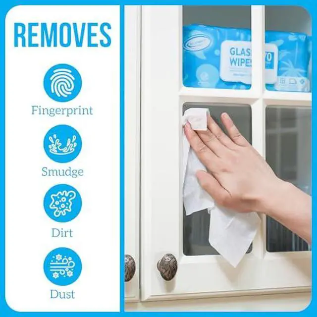 Alt view image 4 of 5 - Bundle Glass Cleaner Wipes for Auto Window Mirror 70 Count, and Wood Cleaner Wipes 70 Count