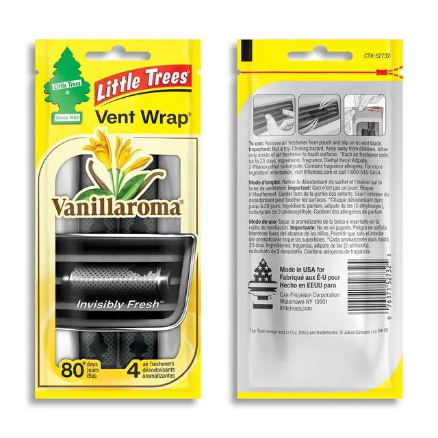 Alt view image 2 of 7 - Car Air Freshener | Vent Wrap Provides Long Lasting Scent, Invisibly Fresh | 16 Air Fresheners | Vanillaroma