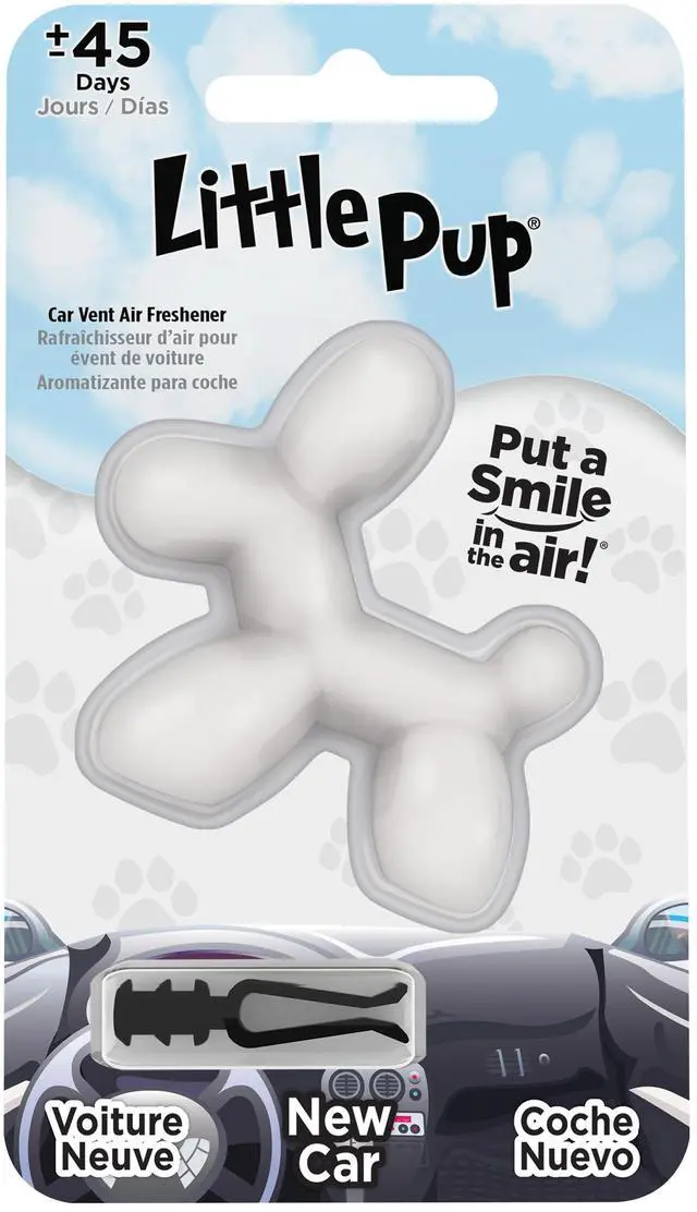 Main image of Little Pup 96601 New Car Scent Car Air Freshener Clip Provides Long-Lasting Freshness in a Compact Design, Fights Odors for up to 45 Days, Cute Car Odor Eliminator, Non-Toxic, Pack of 1