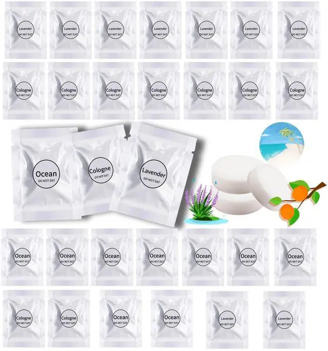 Main image of Car Air Freshener Refills, 30 Pcs Individual Package Car Air Vent Clip Replacement Pads Solid Fragrance Scent Air Freshener Refill Tablets (Lavender+Ocean+Cologne)