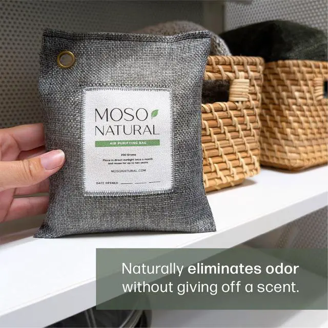 Alt view image 2 of 7 - Air Purifying Bag 200g (4 Pack) Premium Charcoal Odor Absorber, Car Odor Eliminator & Closet Deodorizer for Home & Pet, Lasts 2 Years, Unscented Bamboo Charcoal Bags, HGTV Editors' Pick