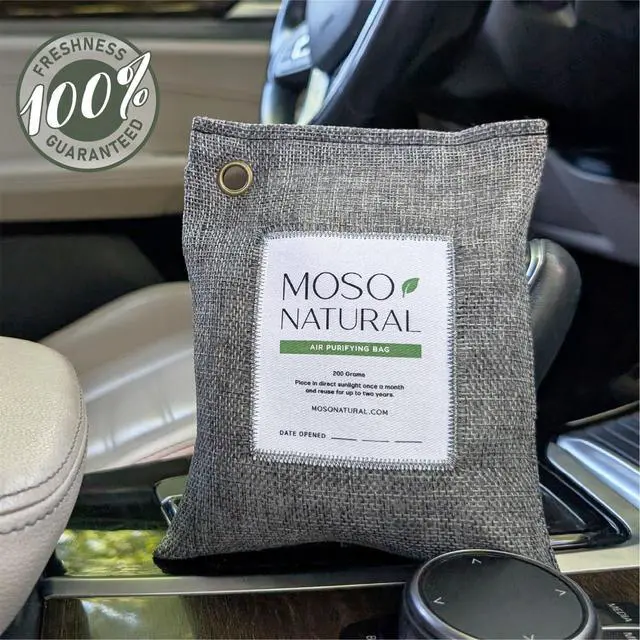 Alt view image 3 of 7 - Air Purifying Bag 200g (4 Pack) Premium Charcoal Odor Absorber, Car Odor Eliminator & Closet Deodorizer for Home & Pet, Lasts 2 Years, Unscented Bamboo Charcoal Bags, HGTV Editors' Pick