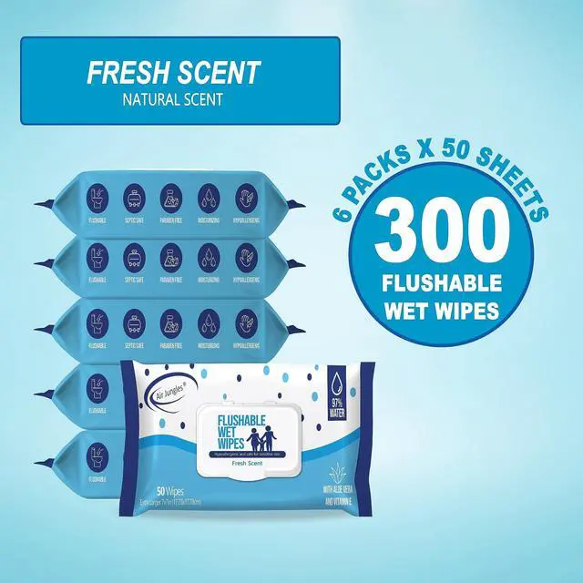 Alt view image 7 of 7 - Toilet Odor Eliminator Spray Lavender Scent, and Flushable Wet Wipes 6 Packs