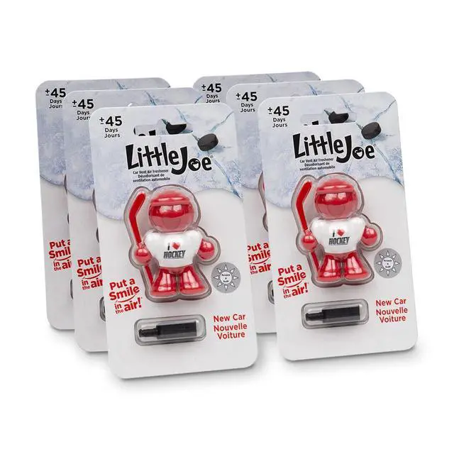 Alt view image 2 of 4 - Little Joe 96427-6PK I Love Hockey New Car Scent Car Air Freshener Vent Clip, Fights Odors for up to 45 Days, Long-Lasting Freshness, Cute Car Odor Eliminator, Red, Pack of 6