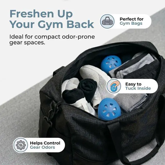 Alt view image 6 of 7 - Shoe Deodorizer Balls 6 Ct, Fresh Linen Scent | Up to 180 Days, Strong Odor Eliminator for Sneaker, Gym Bag, Locker and Drawer, with Adhesive and Hook for Multiple Use