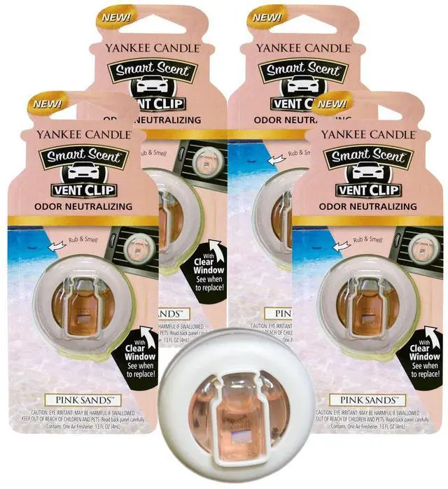 Main image of Smart Scent Vent Clip Car Air Freshener, Odor Neutralizing Car Fragrance, Pink Sands (Pack of 4)