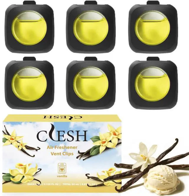 Main image of Car Air Fresheners, Vanilla, 6-Pack, 4ml Each, Odor Eliminator