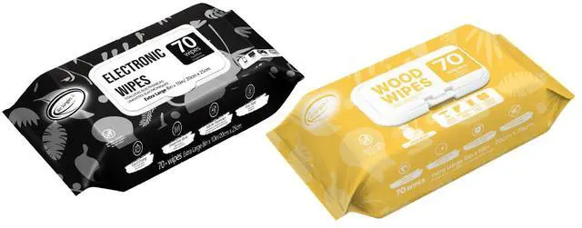 Main image of Bundle Electronic Wipes Screen Cleaner 70 Count, and Wood Cleaner Wipes 70 Count, XL 8in x 10in
