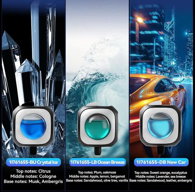 Alt view image 3 of 6 - Car Air Freshener Vent Clip 6 Pack 4ml Each Up to 180 Days Long Lasting Scent Odor Eliminator for Women Men(New Car)