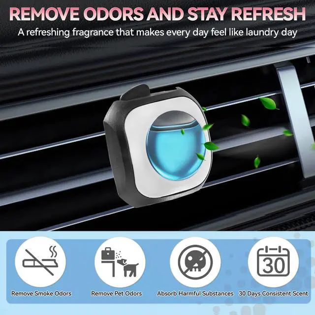 Alt view image 4 of 6 - Car Air Freshener Vent Clip 6 Pack 4ml Each Up to 180 Days Long Lasting Scent Odor Eliminator for Women Men(New Car)