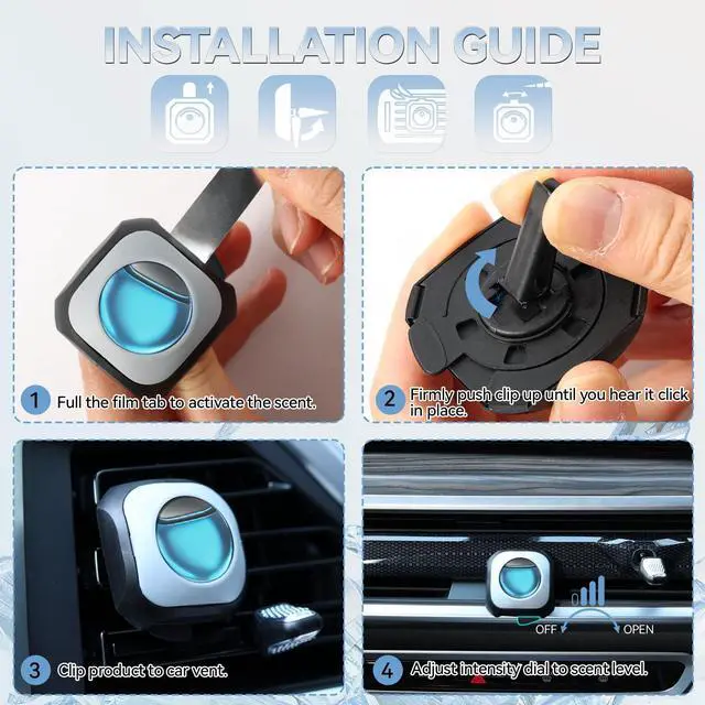 Alt view image 5 of 6 - Car Air Freshener Vent Clip 6 Pack 4ml Each Up to 180 Days Long Lasting Scent Odor Eliminator for Women Men(New Car)