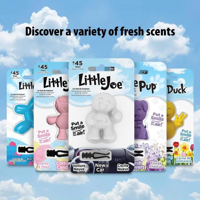 Alt view image 7 of 7 - Little Joe 96401-6PK New Car Scent Car Air Freshener Vent Clip, Fights Odors for up to 45 Days, Long-Lasting Freshness, Cute Car Odor Eliminator, Pack of 6