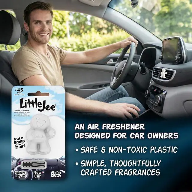 Alt view image 6 of 7 - Little Joe 96401-6PK New Car Scent Car Air Freshener Vent Clip, Fights Odors for up to 45 Days, Long-Lasting Freshness, Cute Car Odor Eliminator, Pack of 6