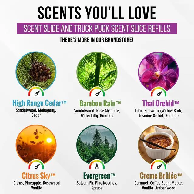 Alt view image 5 of 7 - Scent Slices Air Freshener Refills for Vent Clip Slides, Truck Pucks & Essential Breeze Max, Exotic Floral Orchid Aroma for Cars, Home & Office Thai Orchid, 6 Pack