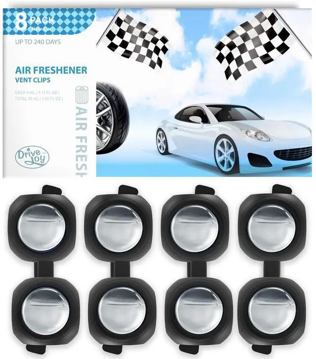 Main image of Car Air Freshener Vent Clips, 8 Pack, Provides Long-Lasting Scent, Up to 240 Days, Odor Eliminator (New Car Scent)