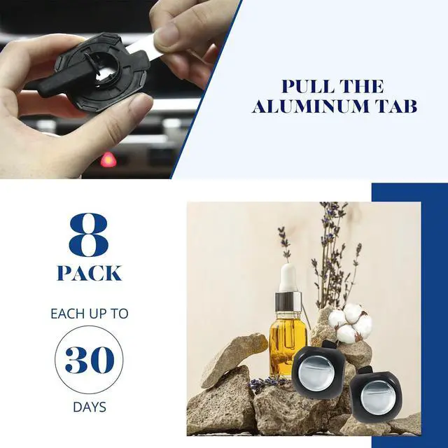 Alt view image 2 of 6 - Car Air Freshener Vent Clips, 8 Pack, Provides Long-Lasting Scent, Up to 240 Days, Odor Eliminator (New Car Scent)
