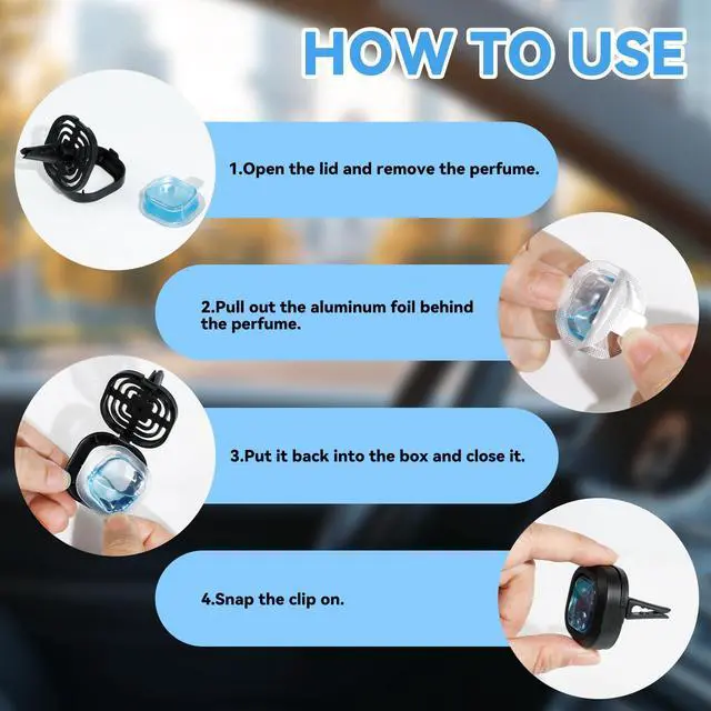 Alt view image 4 of 7 - Car Air Freshener Vent Clips, 3 Vent Clips &12 Refills, | New Car, Lavender, Sea Breeze Scent, Auto Fresheners for Men Women, Automotive Air Fresheners for Car Odor Eliminator