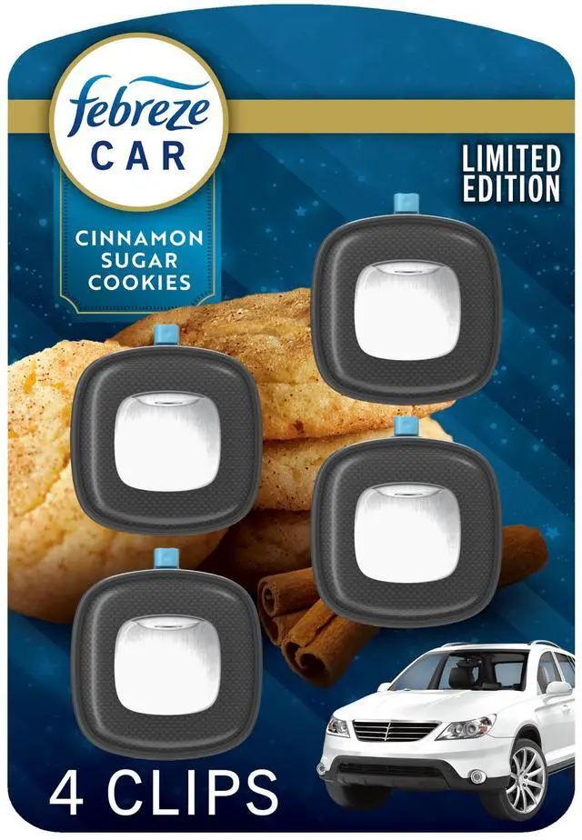 Main image of Car Air Freshener, Odor-Fighting Automotive Vent Clip, Scented Car Accessories, Long Lasting for Strong Odors, Cinnamon Sugar Cookie Scent, 4 Count