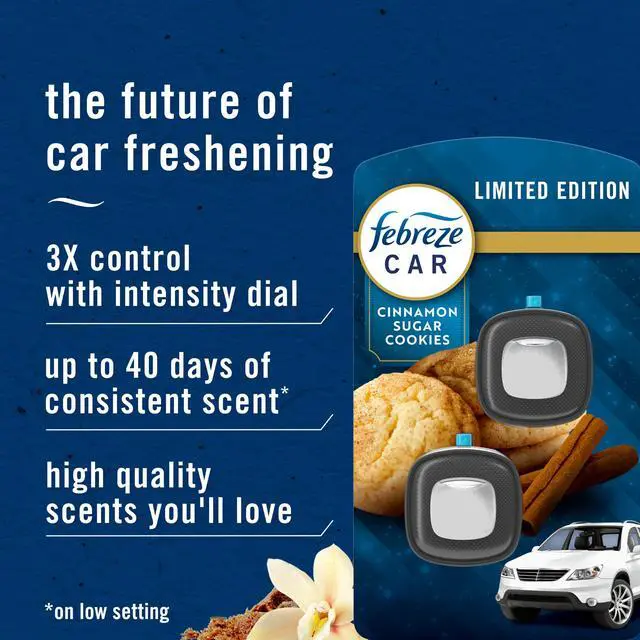 Alt view image 2 of 7 - Car Air Freshener, Odor-Fighting Automotive Vent Clip, Scented Car Accessories, Long Lasting for Strong Odors, Cinnamon Sugar Cookie Scent, 4 Count