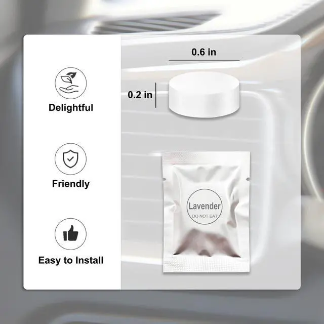 Alt view image 4 of 7 - 24 Pack Car Air Freshener Refills, Car Air Vent Clip Freshener Replacement Pads, Solid Fragrance Scent Refill Tablets (Lavender/Rose/Cinnamon/Lemon/Cologne/Jasmine/Ocean/Peach)