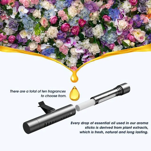 Alt view image 2 of 6 - Car Diffuser Vent Clips Set 10 Bags Different Scents Essential Oil Stick
